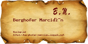 Berghofer Marcián névjegykártya